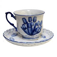 Tea or Coffee Cup w.Saucer Tulip Decoration